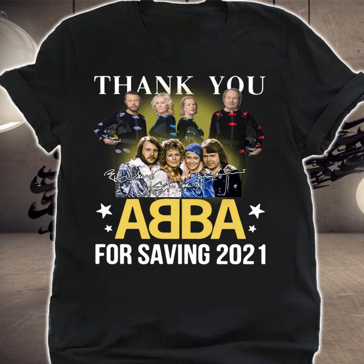 Thank You ABBA For Saving 2021 Signatures Shirt, ABBA 49th Anniversary Signatures 1972 2021 t-shirt shirt