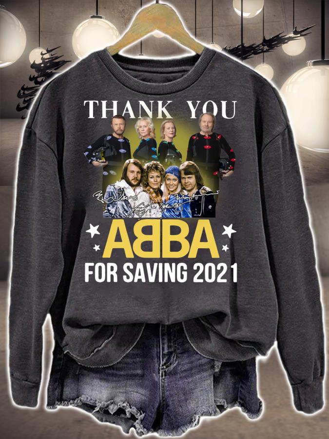 Thank You ABBA For Saving 2021 Signatures Shirt, ABBA 49th Anniversary Signatures 1972 2021 t-shirt sweatshirt