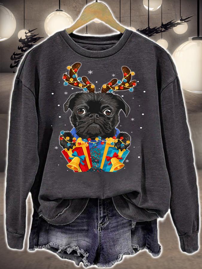 Black Pug Blinker - Nice Dog Christmas Lover Gift sweater t-shirt sweatshirt