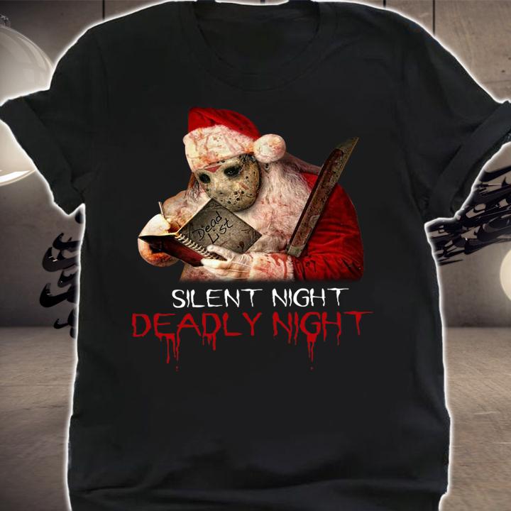 Santa Jason Voorhees silent night deadly night Christmas t-shirt shirt
