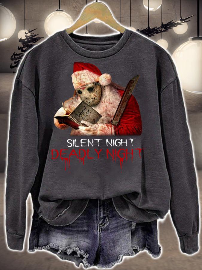 Santa Jason Voorhees silent night deadly night Christmas t-shirt sweatshirt