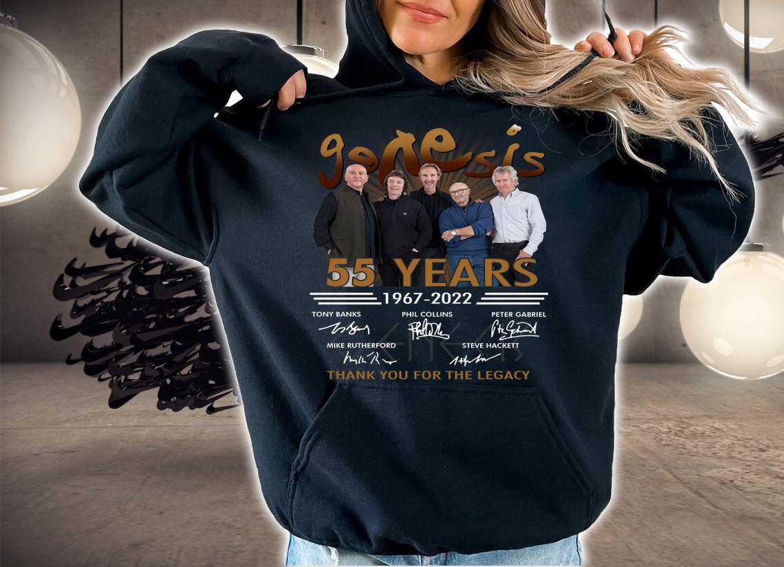Genesis rock band 55 years 1967-2022 signed thank you for the legacy t-shirt hoodie