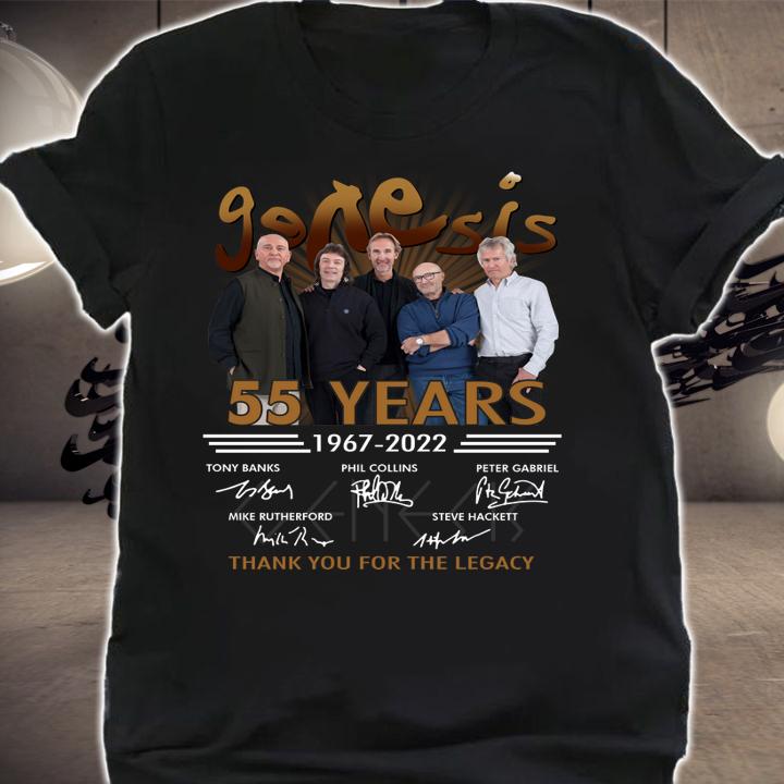 Genesis rock band 55 years 1967-2022 signed thank you for the legacy t-shirt shirt
