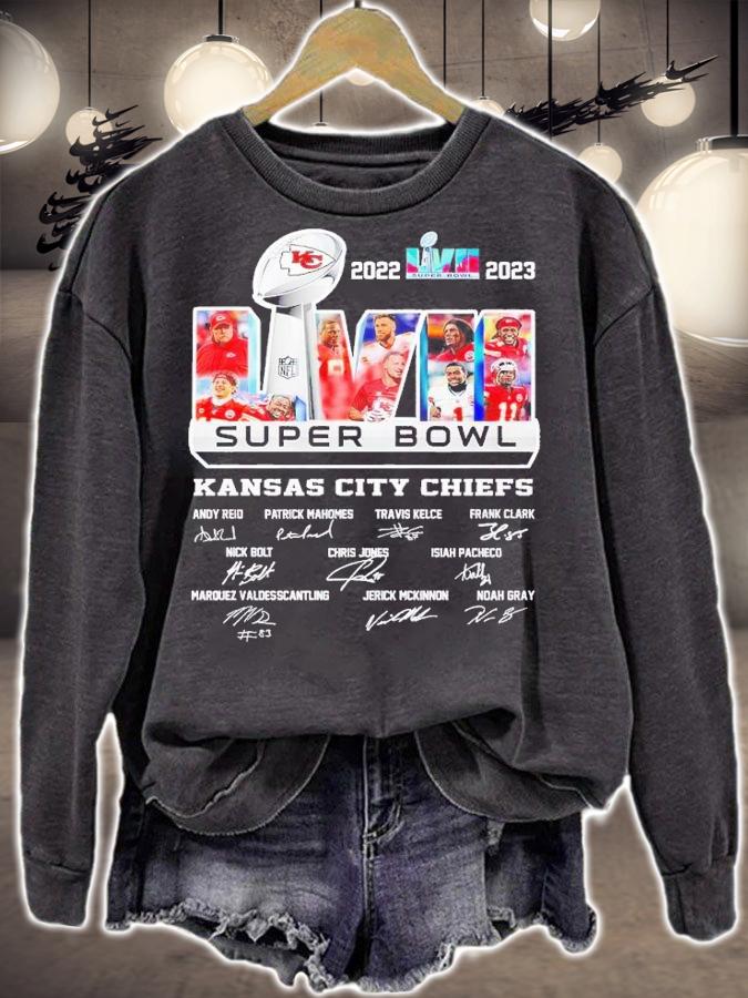 2022 2023 Super Bowl LVII Kansas City Chiefs signatures shirt t-shirt sweatshirt