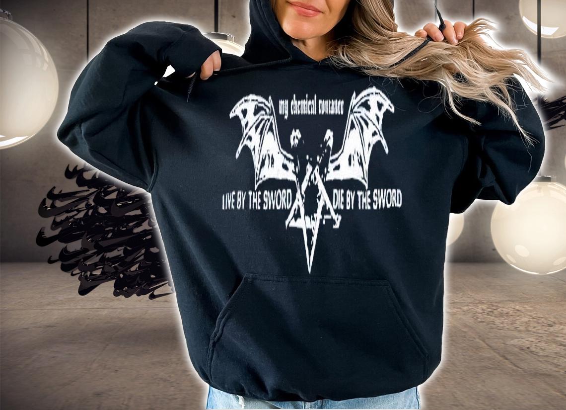 Mcr live by the sword die by the sword pentagram wings shirt t-shirt hoodie
