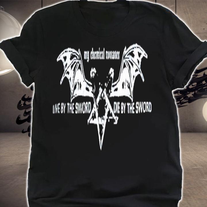 Mcr live by the sword die by the sword pentagram wings shirt t-shirt shirt