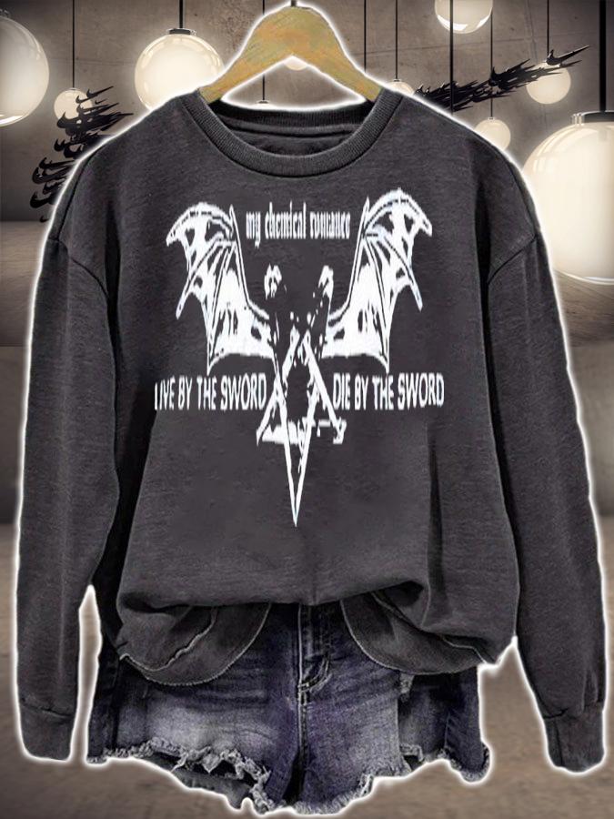 Mcr live by the sword die by the sword pentagram wings shirt t-shirt sweatshirt