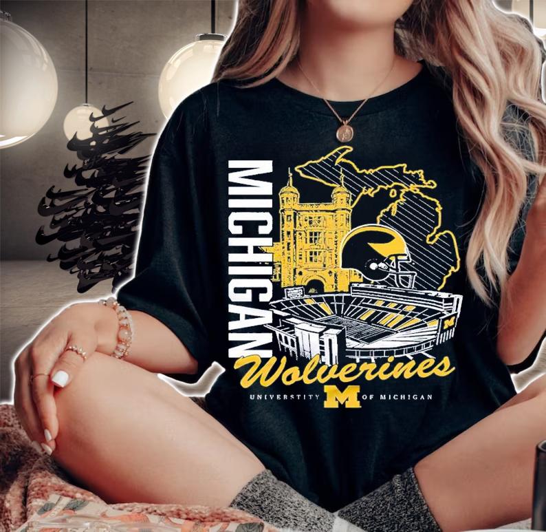 Michigan Wolverine University of Michigan shirt t-shirt woman shirt