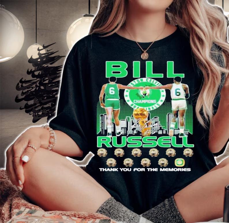 Bill Russell 06 Boston Celtics Signatures Thank You For The Memories Shirt t-shirt