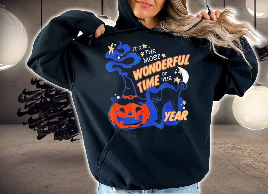 Black Cat Halloween It's the Most Wonderful Time Of The Year T-Shirt t-shirt hoodie