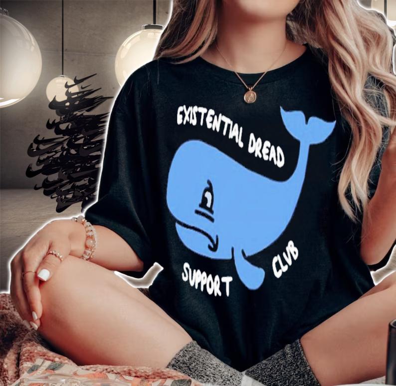 Charcoal Grey Existential Dread Support Club T-Shirt t-shirt woman shirt