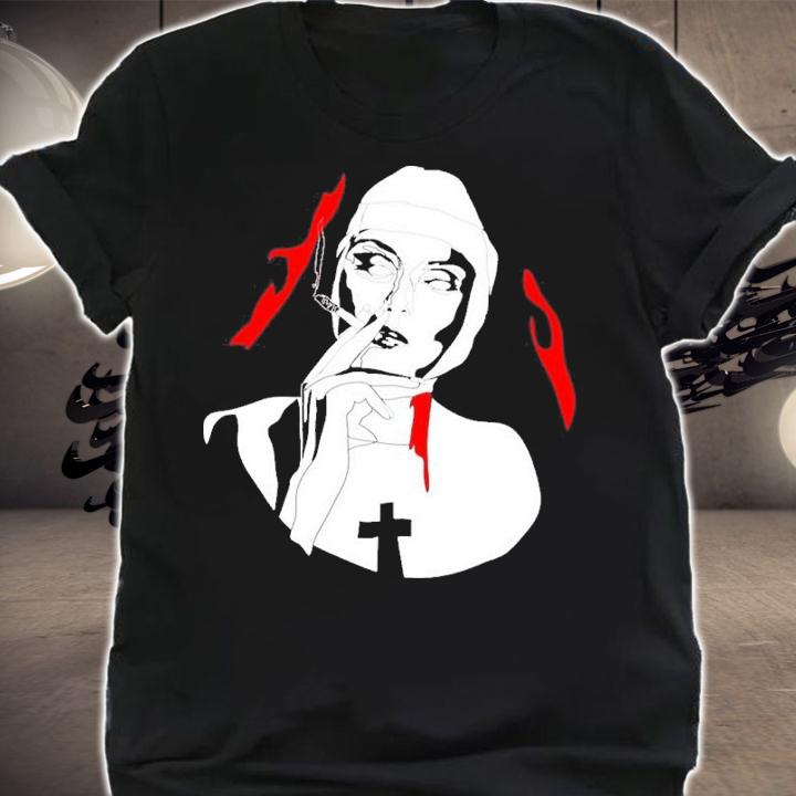 Smoking Nun Break The Habit Halloween Shirt t-shirt