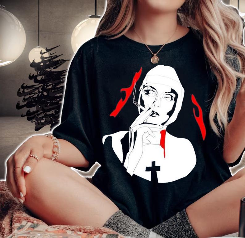Smoking Nun Break The Habit Halloween Shirt t-shirt