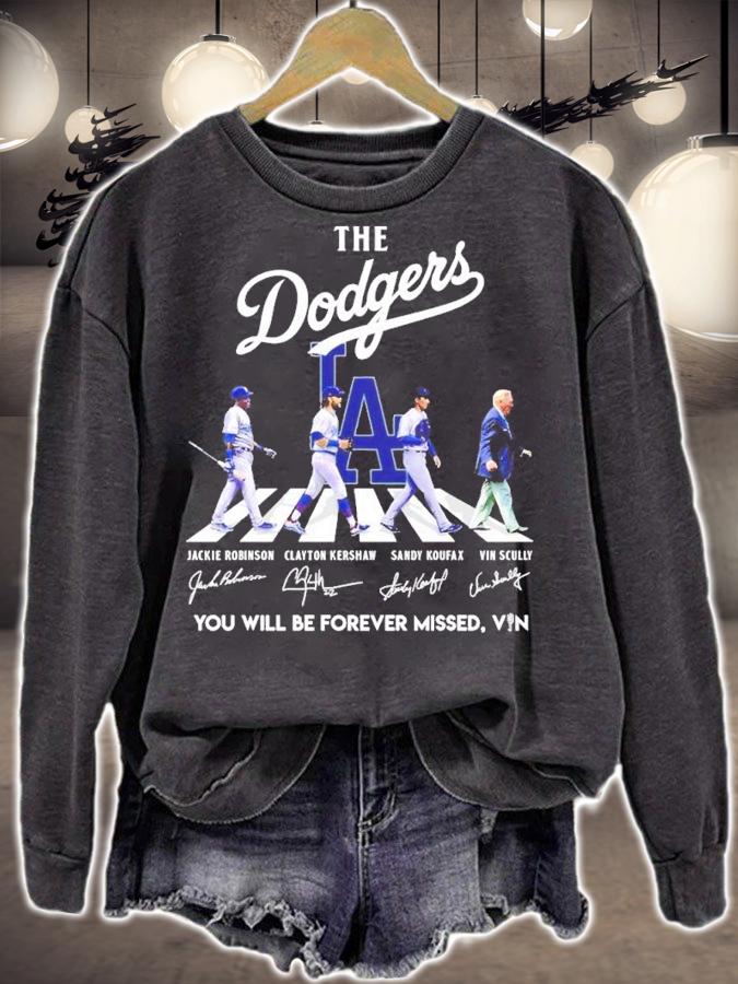 The Dodgers Abbey Road Jackie Robinson Clayton Kershaw Sandy Koufax Vin Scully signatures shirt t-shirt sweatshirt
