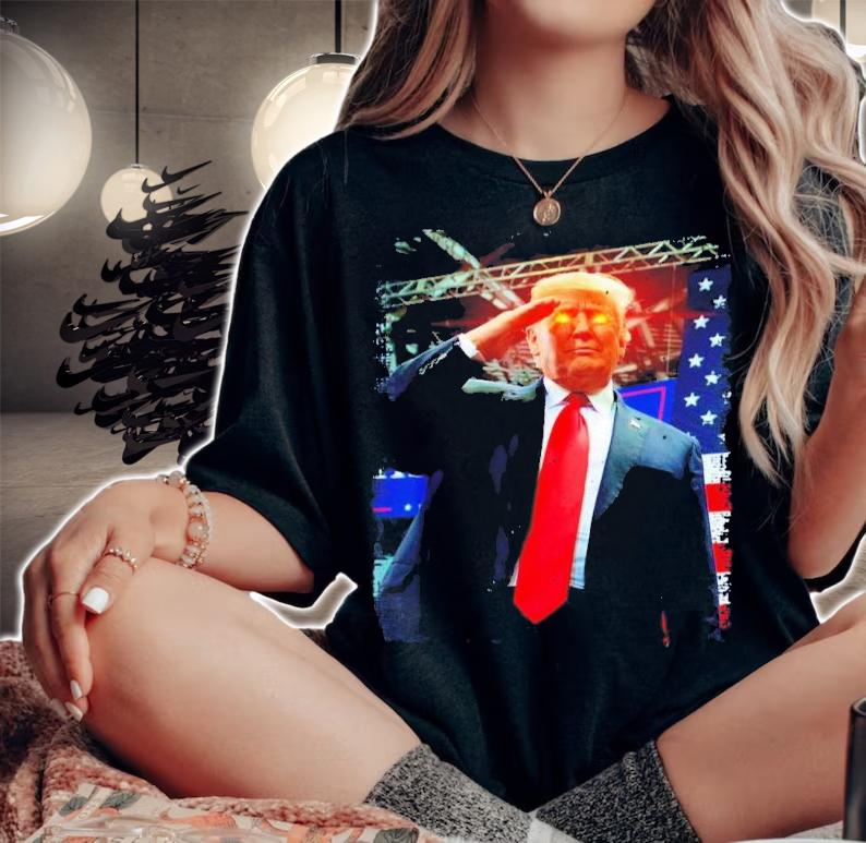 Trump 2024 President Trump American Flag Shirt t-shirt woman shirt