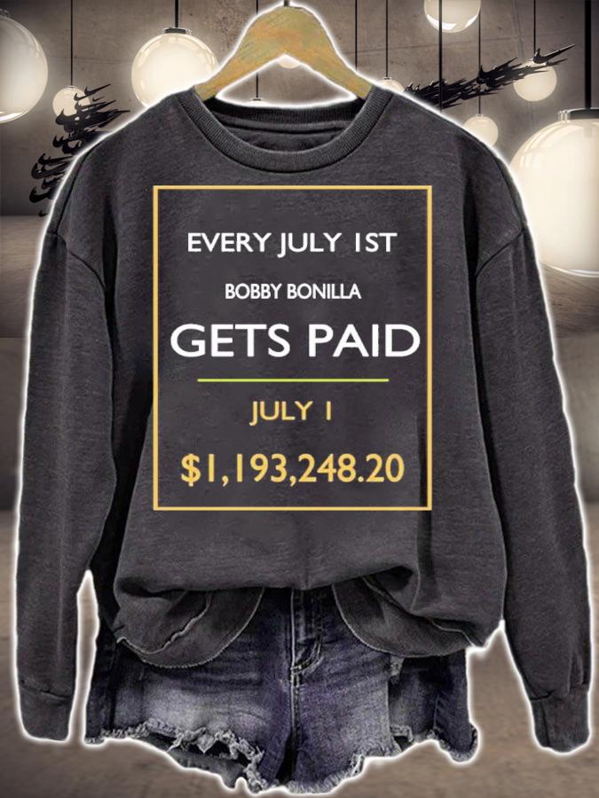 Every July Ist Bobby Bonilla Gets Paid Shirt t-shirt sweatshirt