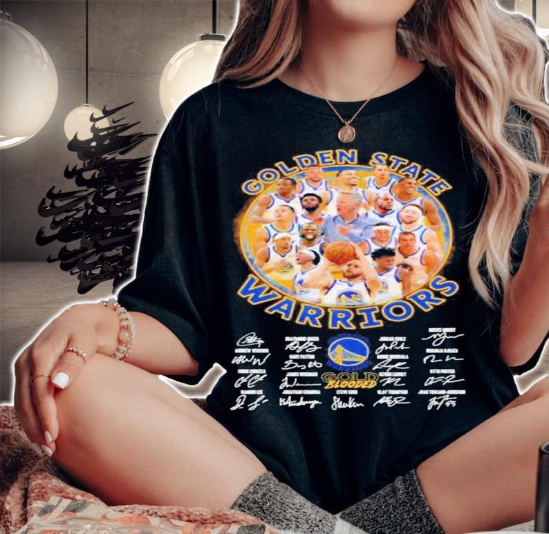 Golden State Warriors Basketball Team Signatures Shirt t-shirt woman shirt