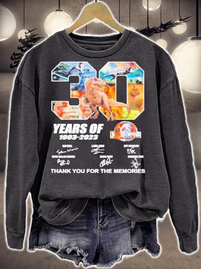 Jurassic World 30 Years Of 1993-2023 Signatures Thank You For The Memories Shirt t-shirt