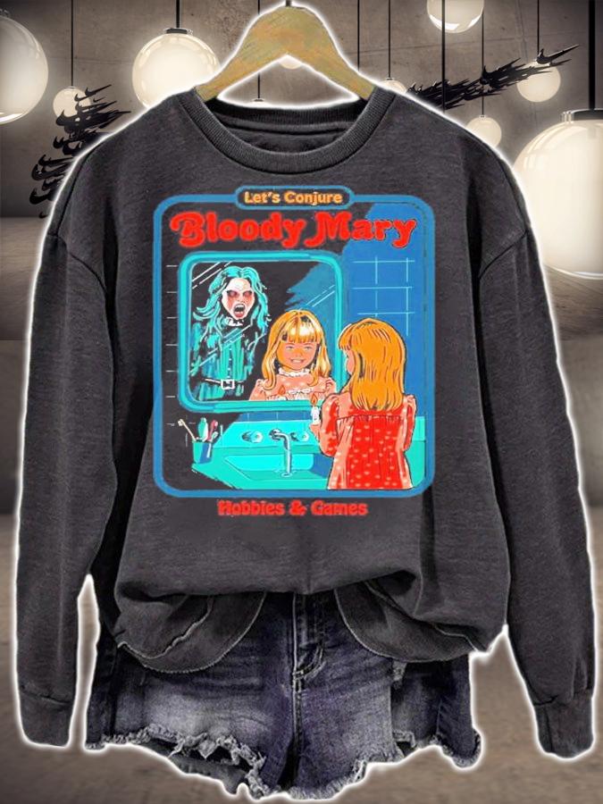 Let's Conjure Bloody Mary Vintage Art Halloween Shirt t-shirt sweatshirt