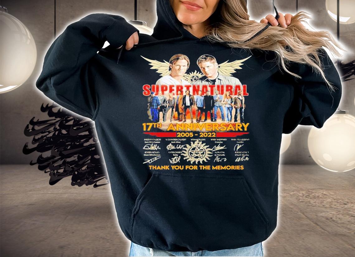 Supernatural 17th anniversary 2005 2022 thank you for the memories shirt t-shirt