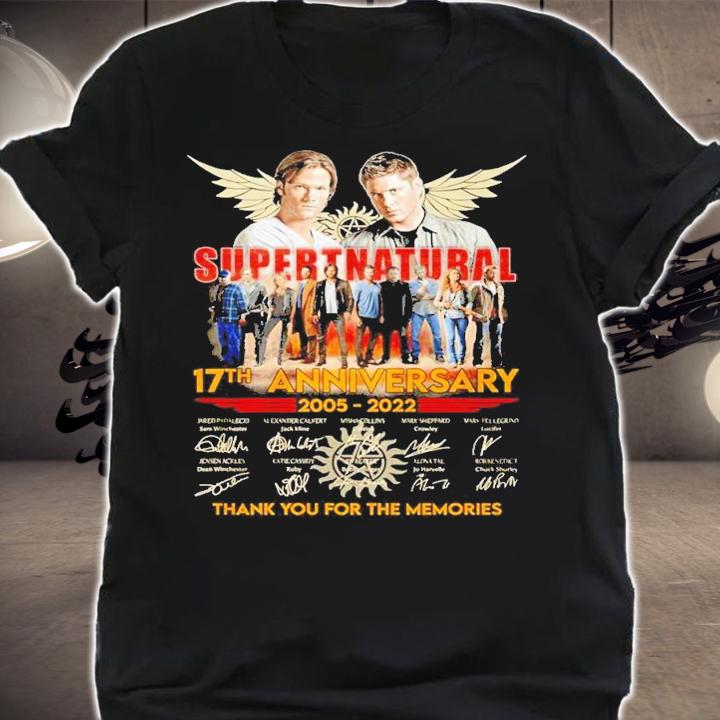 Supernatural 17th anniversary 2005 2022 thank you for the memories shirt t-shirt