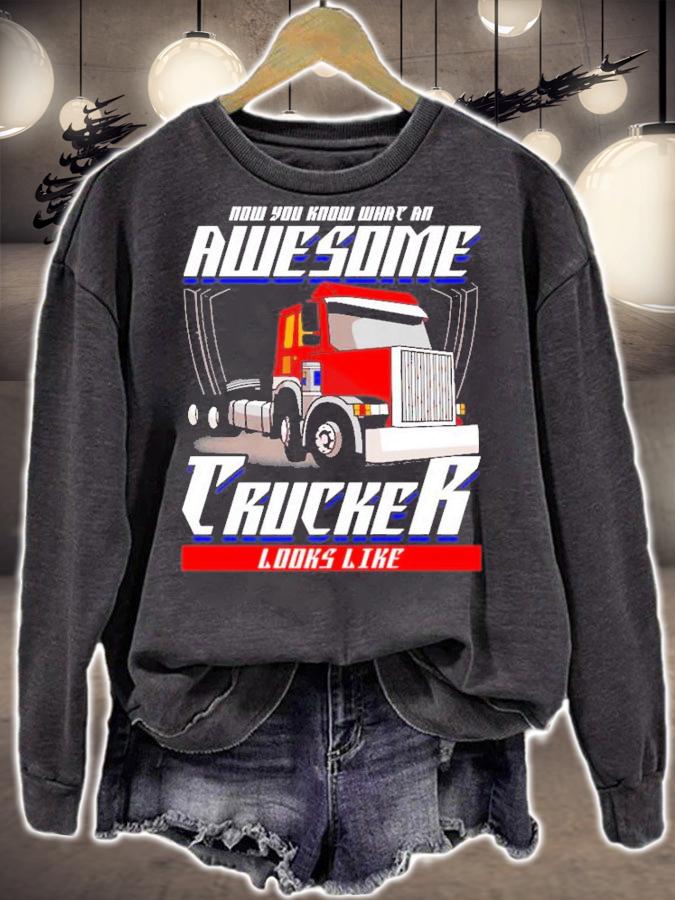 Trucker Now You Know What An Awesome Trucker Looks Like Funny Saying T-Shirt t-shirt