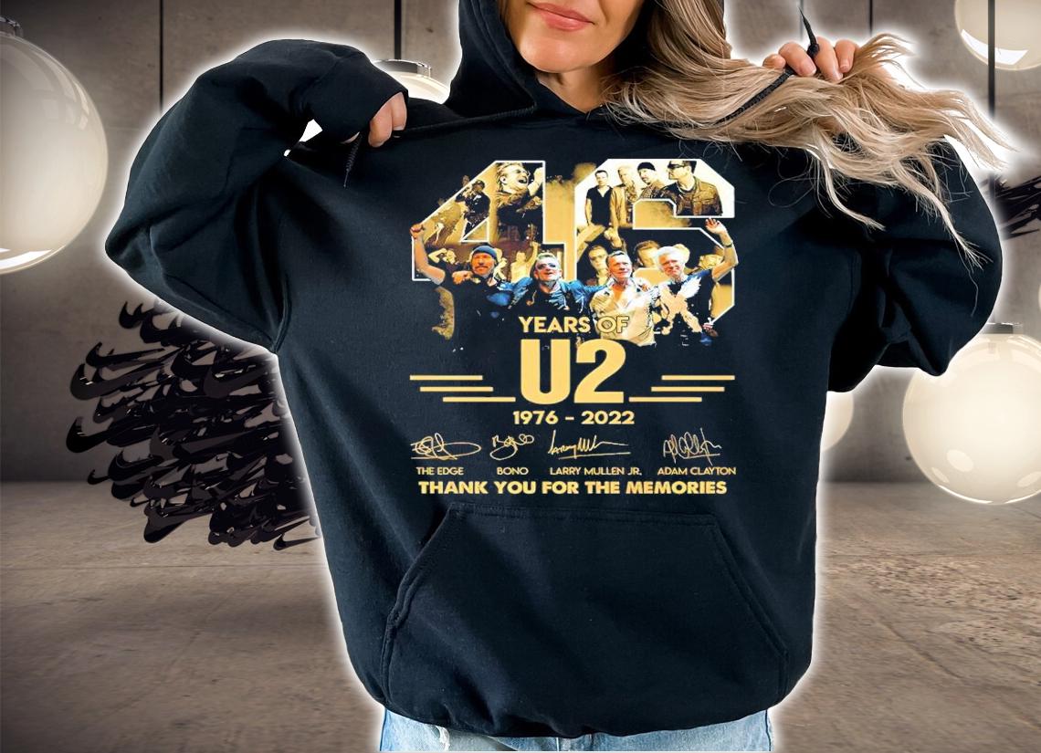 46 Years Of U2 1976-2022 Signatures Thank You For The Memories Shirt t-shirt hoodie