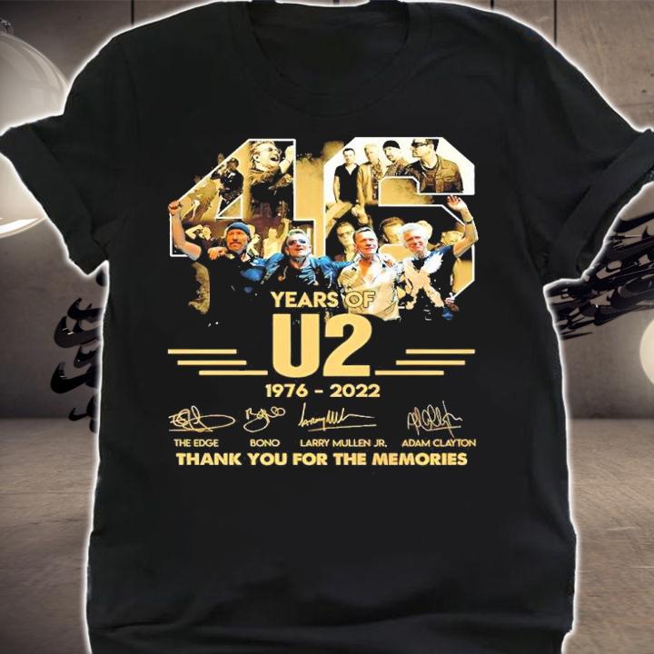 46 Years Of U2 1976-2022 Signatures Thank You For The Memories Shirt t-shirt shirt