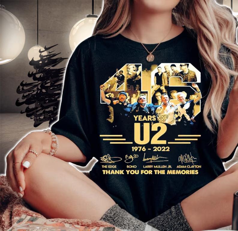 46 Years Of U2 1976-2022 Signatures Thank You For The Memories Shirt t-shirt woman shirt