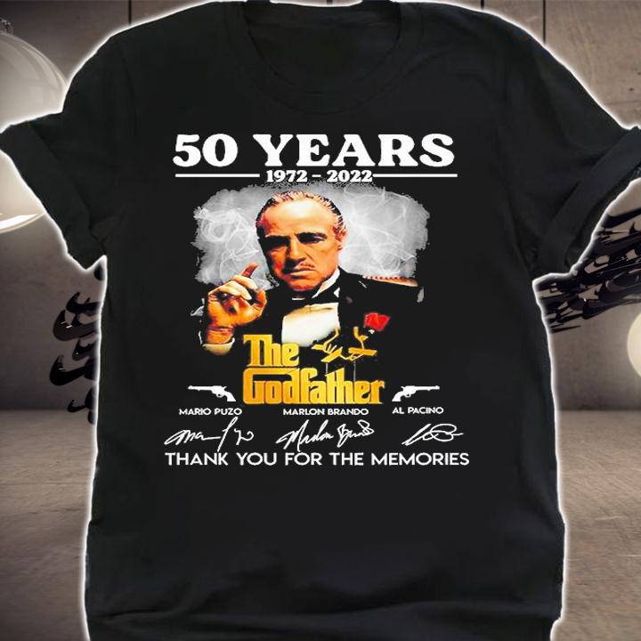 50 Years 1972 2022 The Godfather Thank You For The Memories Signatures T-Shirt t-shirt