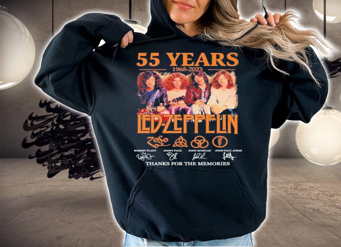 55 Years 1968-2023 Led-Zeppelin Signatures Thank You For The Memories Shirt t-shirt