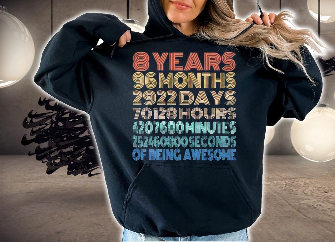 8Th Birthday Gift 8 Years Old Being Awesome shirt t-shirt hoodie