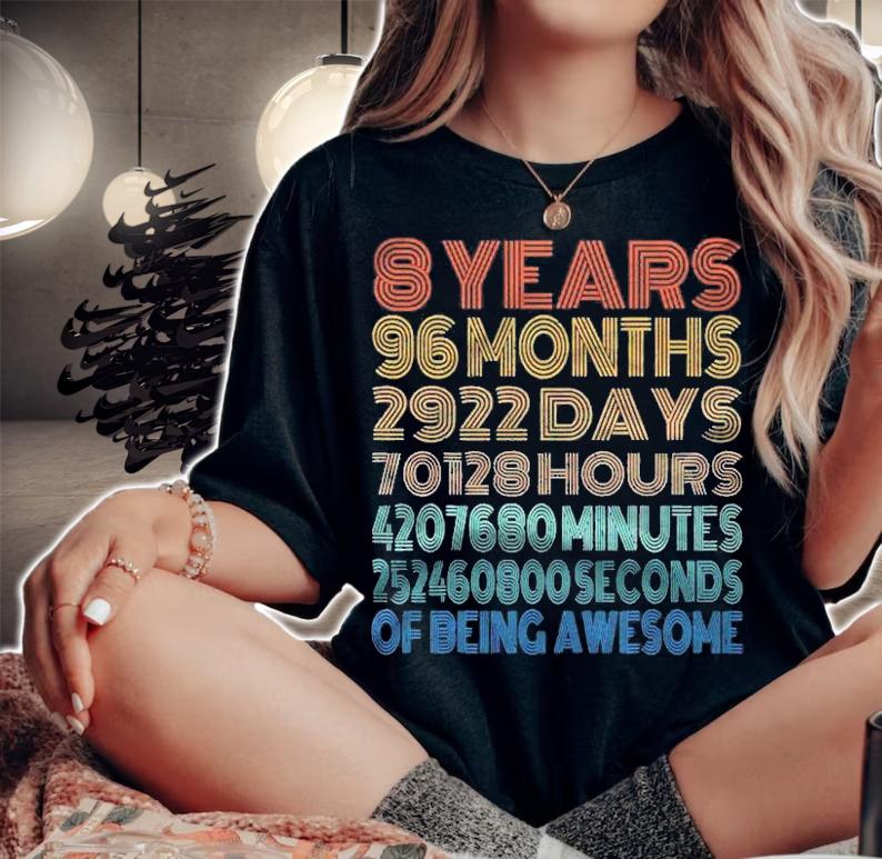 8Th Birthday Gift 8 Years Old Being Awesome shirt t-shirt woman shirt