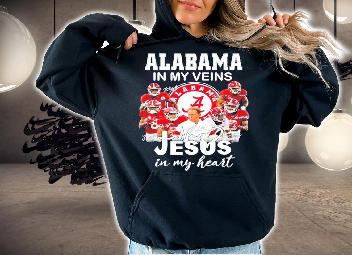 Alabama In My Veins Jesus In My Heart Signatures Shirt t-shirt