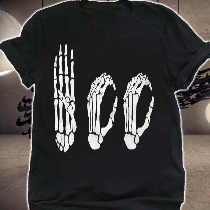 Asl Halloween Skeleton Hand American Sign Language Boo Shirt t-shirt
