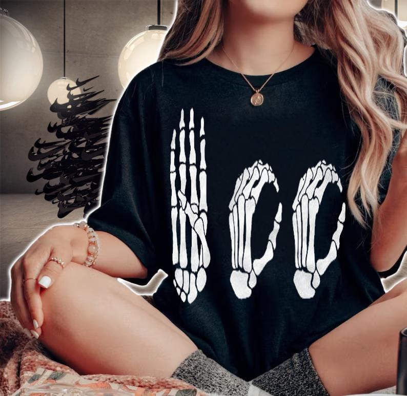 Asl Halloween Skeleton Hand American Sign Language Boo Shirt t-shirt
