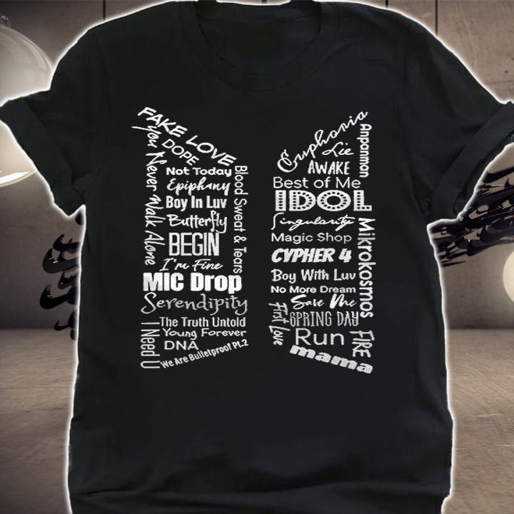 B.T.S Funny Song Titles Music Lover Shirt t-shirt