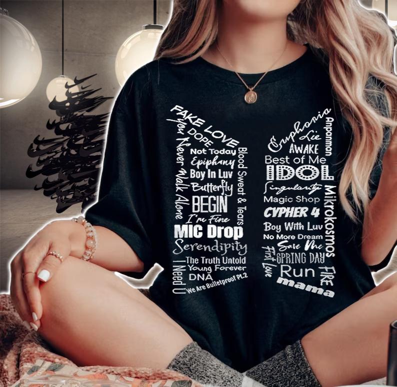 B.T.S Funny Song Titles Music Lover Shirt t-shirt