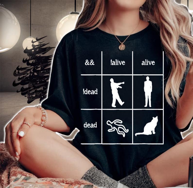 Boolean Logic Im A Programmer Alive Dead T-Shirt t-shirt