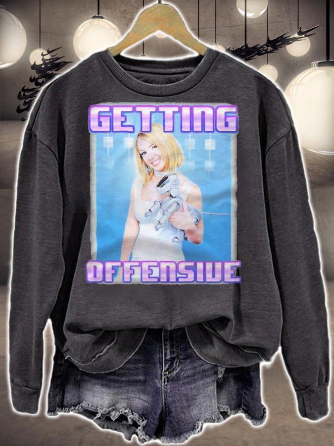 Britney Spears with a Sony Aibo photo T-shirt t-shirt sweatshirt