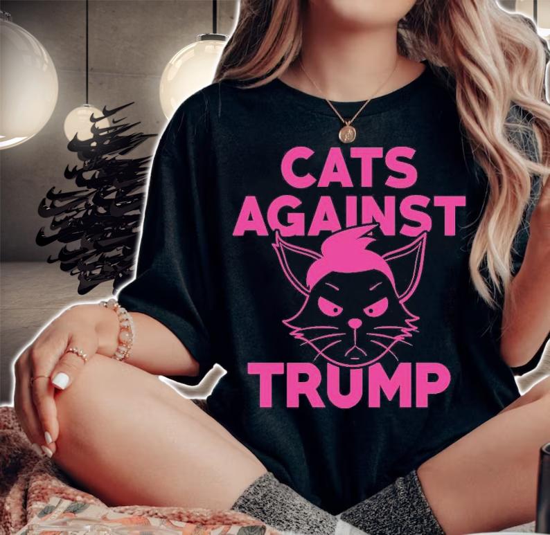 Cats Against Trump Pink T-shirt t-shirt woman shirt
