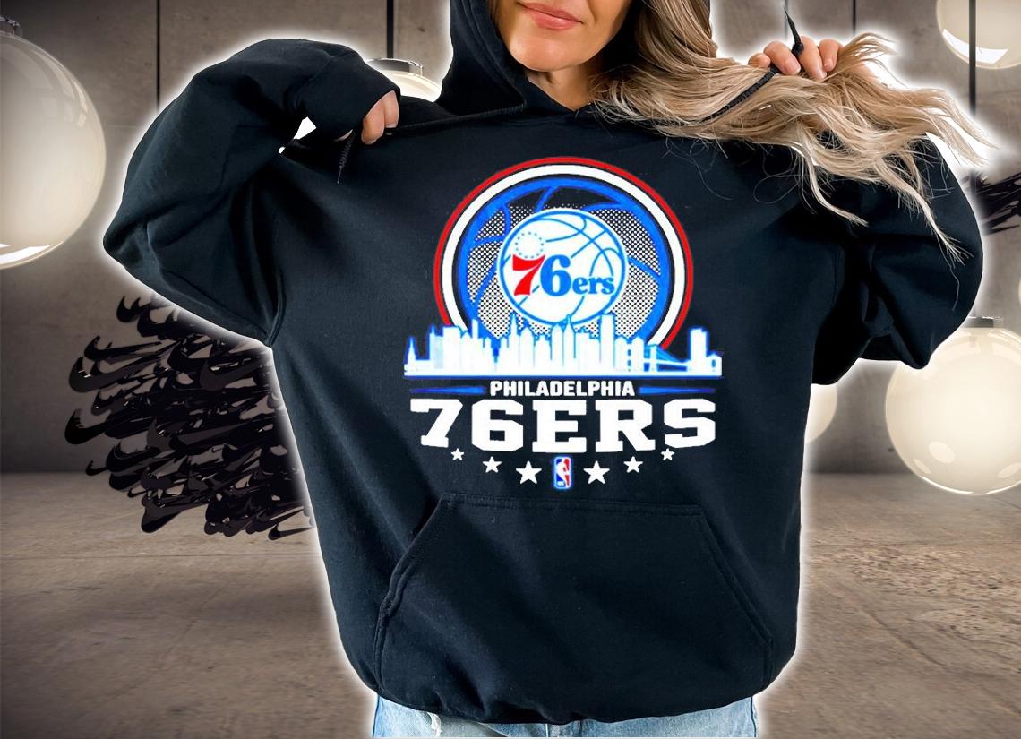 Nice Philadelphia 76ers NBA City Skyline T-Shirt t-shirt hoodie
