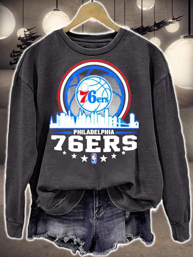 Nice Philadelphia 76ers NBA City Skyline T-Shirt t-shirt sweatshirt