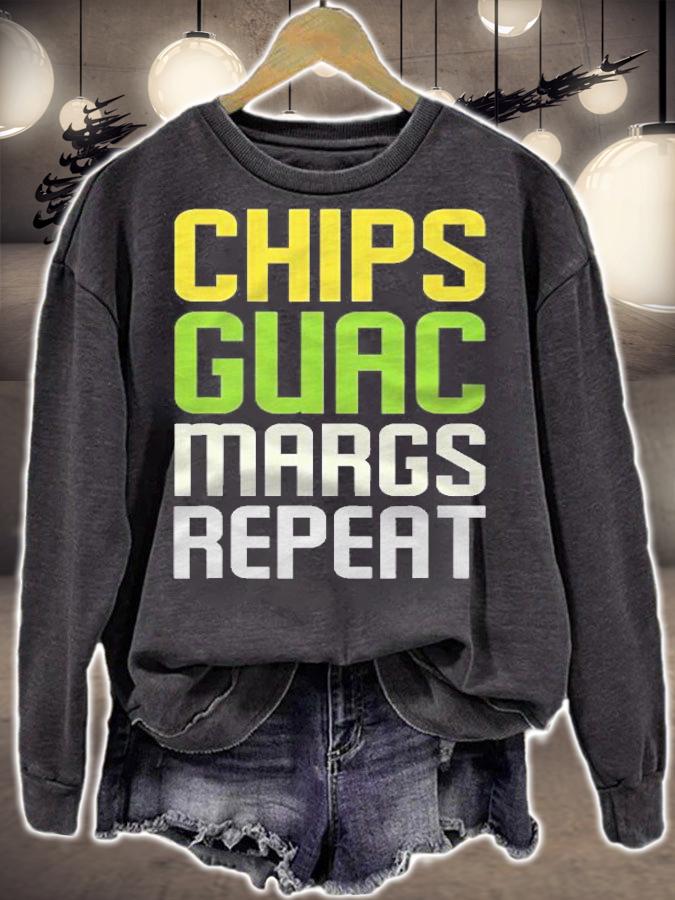 Chips Guac Margs Repeat Tshirt Funny Cinco De Mayo Gift T-shirt t-shirt