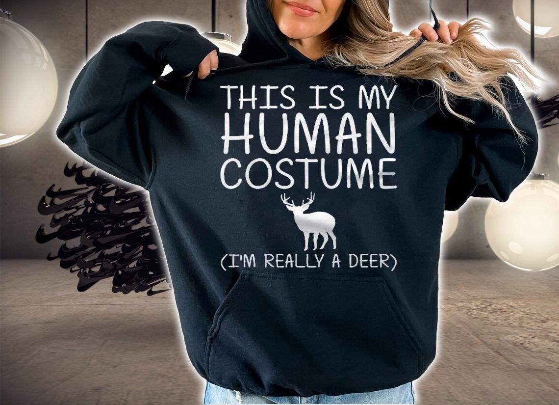 Deer Easy Halloween Human Costume Fawn Elk Stag Diy Gift Shirt t-shirt hoodie