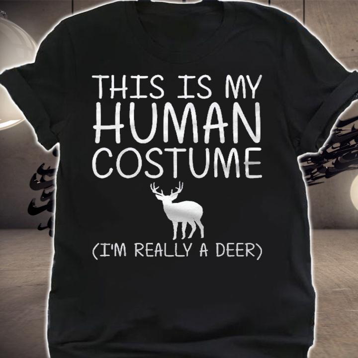Deer Easy Halloween Human Costume Fawn Elk Stag Diy Gift Shirt t-shirt shirt
