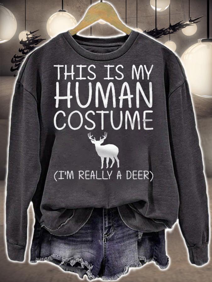 Deer Easy Halloween Human Costume Fawn Elk Stag Diy Gift Shirt t-shirt sweatshirt