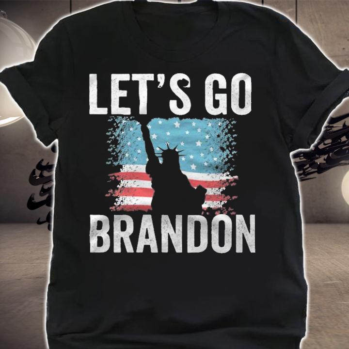 Let's Go Brandon USA Flag Statue Of Liberty T-Shirt t-shirt