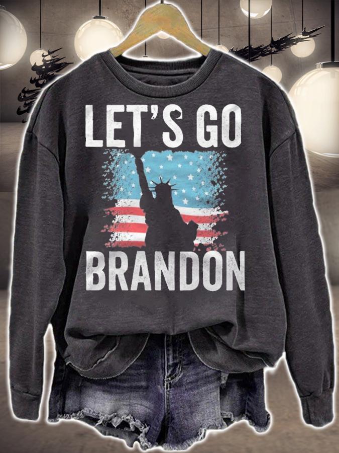 Let's Go Brandon USA Flag Statue Of Liberty T-Shirt t-shirt