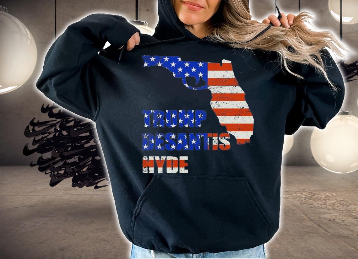 Trump Desantis Hyde Florida Map Gun Vintage T-Shirt t-shirt